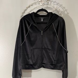 💎Victoria’s Secret Full-Zip Hoodie with Rhinestone Accent.  Black, Size L.